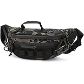 Tactical Fanny Pack for Men Women Military Waist Bag Molle Utility Hip Belt Pouch Crossbody Bags Bumbag for Cycling Hiking Walking Fishing Black Camo