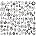 Keyzone Wholesale 100 Pieces Tibetan Silver Plated Mixed Jungle Animal Plant Charms Pendants DIY for Jewelry Making and Crafting