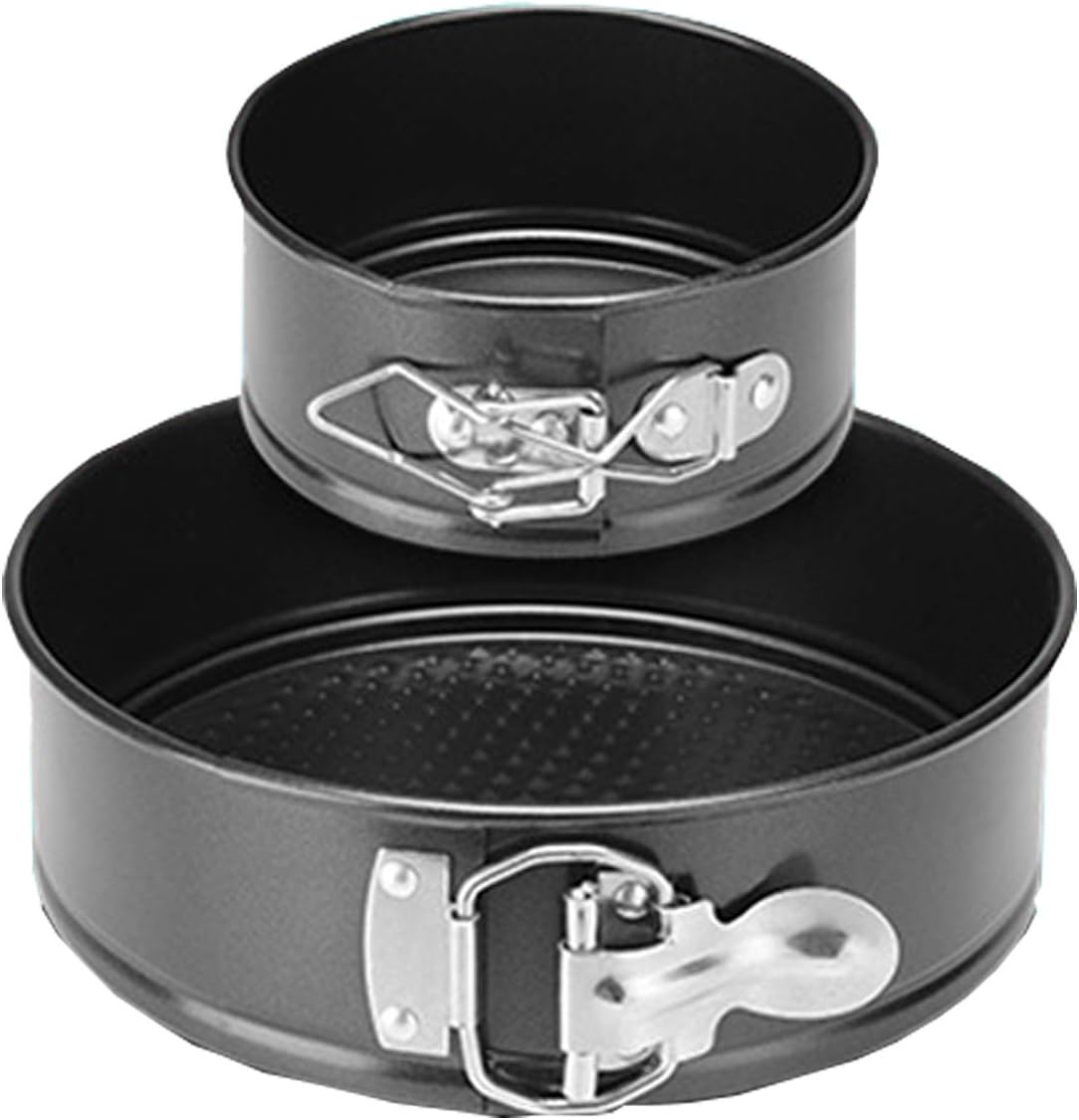 Springform Pan Set of 2 Nonstick Round Cheesecake Cake Pan 4 and 7 Inch Leakproof Heavy Carbon Steel Detachable Bakeware For Instant Port 6QT or 8QT…