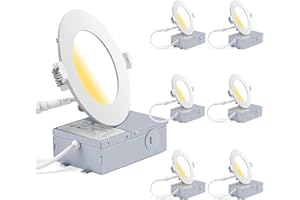 GCN LIGHT 4 Inch Wet Location Dimmable LED Recessed Pot Light 3CCT Ideal for Bathrooms Kitchens Balconies and Under Eaves, 9W