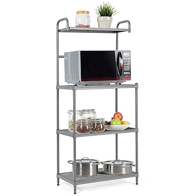 Giantex 4-Tier Kitchen Microwave Rack, Mesh Wire Metal Shelves