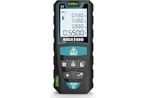 Laser Measure, Mileseey by RockSeed Digital Laser Distance Meter with 2 Bubble Levels,M/in/Ft Unit Switching Backlit LCD and 