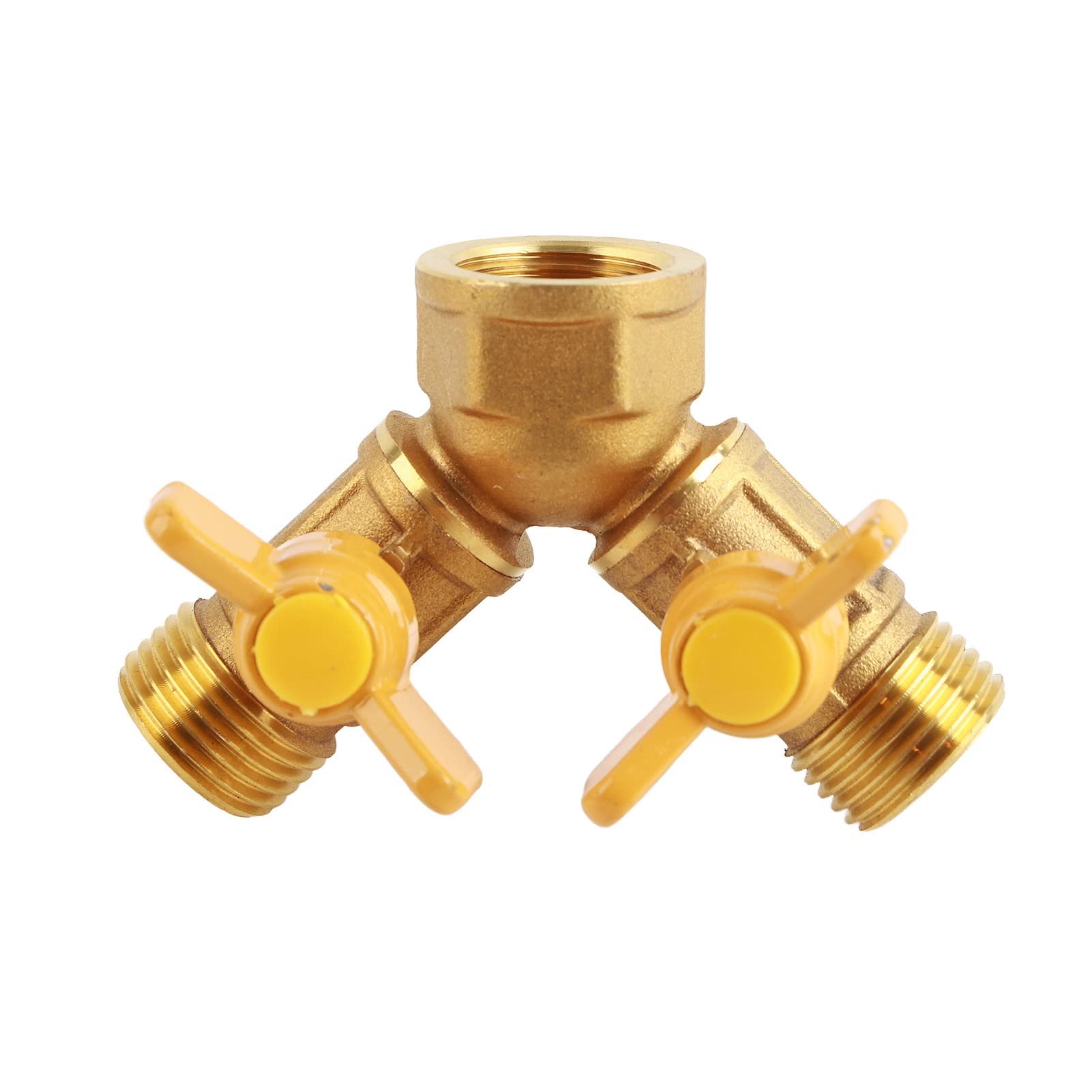 Yosoo 2 Way Double Tap Adapter G1/2 Inch Brass Outside Garden Irrigation Tap Adaptor And Hose Dual Faucet Connector