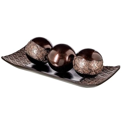 Buy Creative Scents Dublin Home Decor Tray And Orbs Balls Set Of 3 Coffee Table Decor Centerpiece Bowl With Spheres House Decorations Decorative Accents For Living Room Or Dining Table Brown