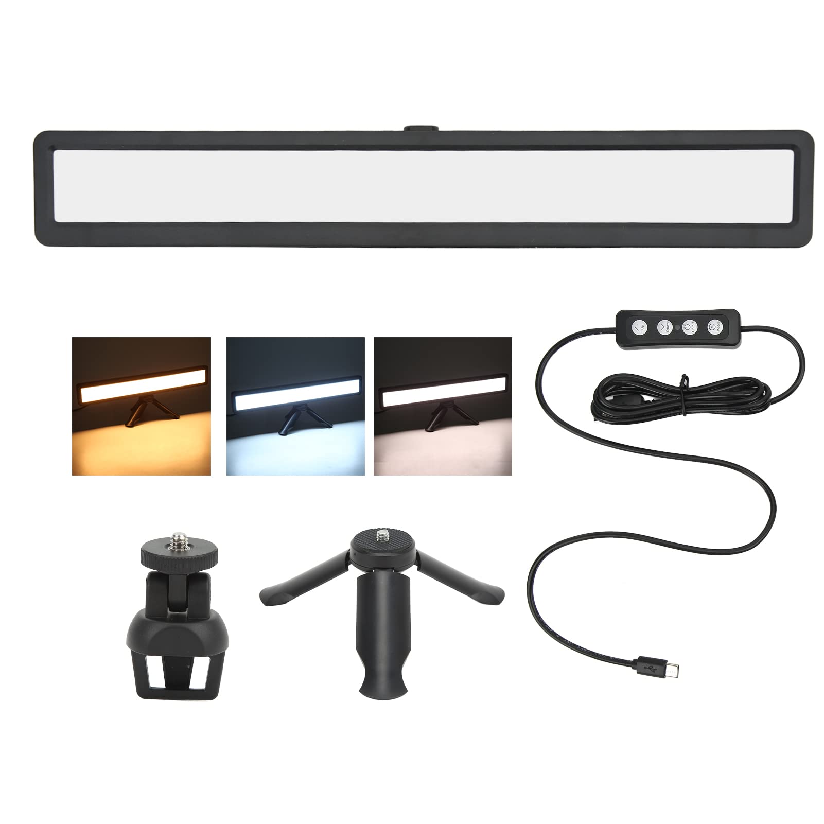 Goshyda Video Conference Lighting, Mini LED Fill Light 2500-9000K 3 Color Temperature Webcam Lights, with Adjustable Angle Clip, for Video Recording