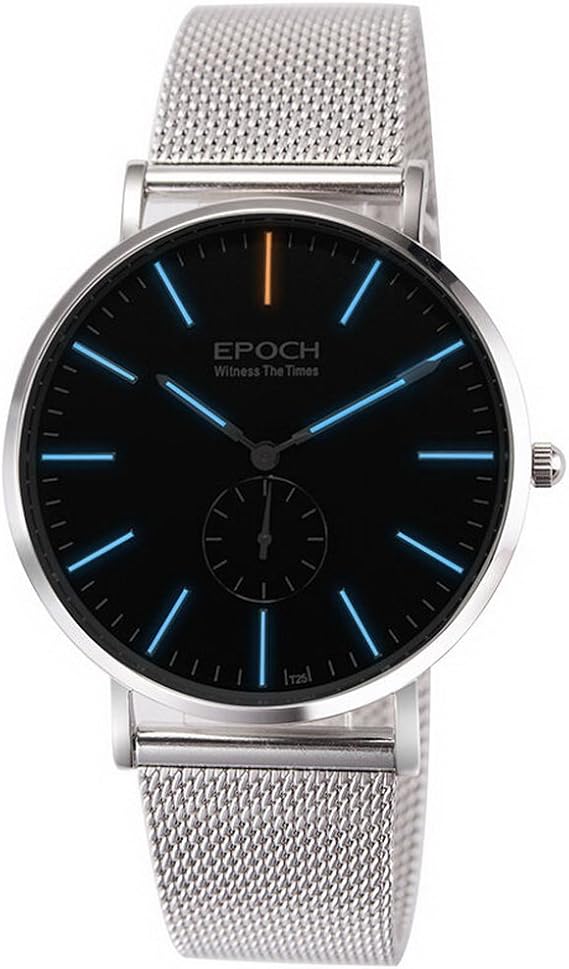 Amazon Epoch 6025g 防水50 Mのトリチウム発光極薄ケースブルースチールストラップビジネスメンズクォーツ腕時計腕時計 メンズ腕時計 腕時計 通販