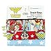 Bumkins Reusable Snack Bags, for Kids School Lunch and for Adults Portion, Washable Fabric, Waterproof Cloth Zip Bag, Supplies Travel Pouch, Food-Safe, 2-pk Wonder Woman DC Comics