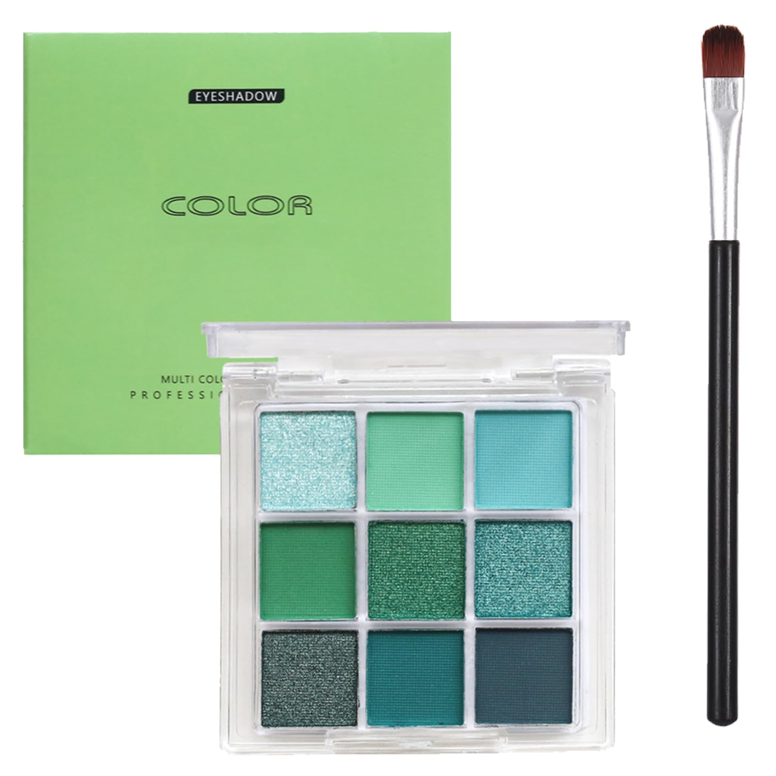 Green Eyeshadow Palette,Highly Pigmented,Shimmer Eye Shadow Palette Matte,Green Forest EyeShadow Make,Makeup with Long Lasting Color With 3 Brushes