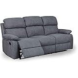 Loungitude Canapé De Relaxation 3 Places En Pu Gris Amazon