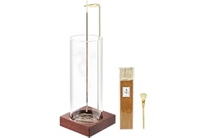 MACUSOO Incense Holder,Wooden Incense Holder for Sticks with 20 Incense Sticks, Anti-ash Incense Burner with Glass Ash Catcher for Meditation Yoga Spa Gift Home Decor