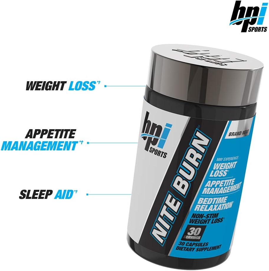 BPI Sports Nite burn – Fat Burner – Sleeping pill – Keto-Friendly – Weight Loss, Burn Fat, Relaxation, Boost Metabolism – 30 servings – 640mg: Health & Personal Care