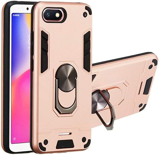 Amazon Com For Xiaomi Redmi 6a Case Wvymx Hard Back Case Cover With Ring Holder Stand Kickstand Work With Magnetic Car Mount For Xiaomi Redmi 6a Rose Gold