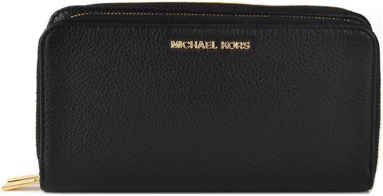 MICHAEL by Michael Kors Adele Black Double Zip Wallet one size Black