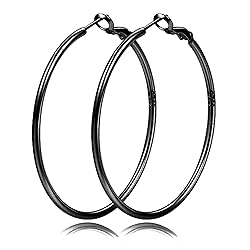 2mm Sterling Silver Big Hoop Earrings for Women