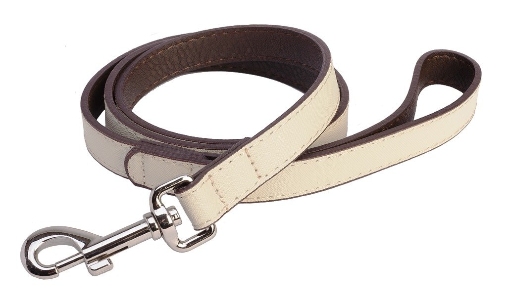 DO & G Leather Collection Dog Lead, Pure White