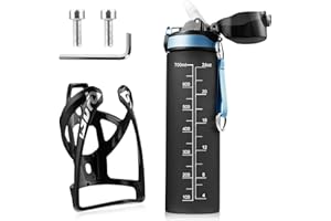 Bike Bottle Holder with 700ml Water Bottle, Premium BPA Free Leak Proof Bike Water Bottle with Bottle Cage, Cycling Drink Bot