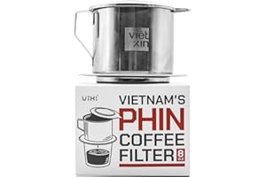 VIXI Vietnamese Coffee Filter: 8 oz, Vietnamese Phin Maker, Asian Coffee Dripper, Perfect Cup of Phin Coffee, Stainless Steel, Gravity Insert, Reusable, Suitable for Vietnam Coffee