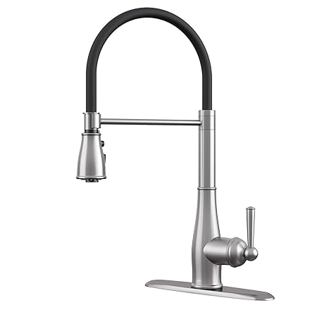 Clofy Single Handle Pull Down Sprayer Kitchen Faucet Anti Stain