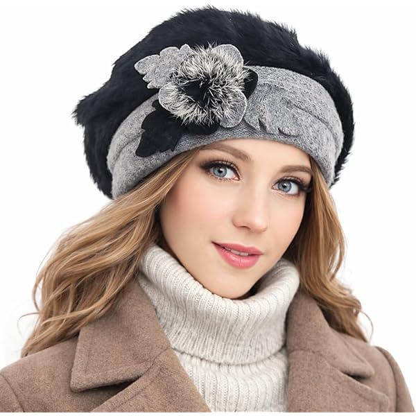 4866 Women\'s Cable Twisted Knit Stretchable Winter Beret Beanie Hat - Burgundy Women main image 2