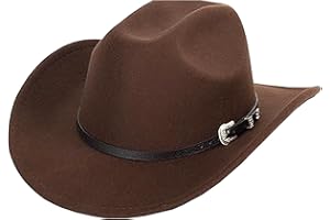 UTOWO Vintage Western Cowboy Hat for Men Outback Cowgirl Hat Rode Felt Fedora Gus Hat Women M/L