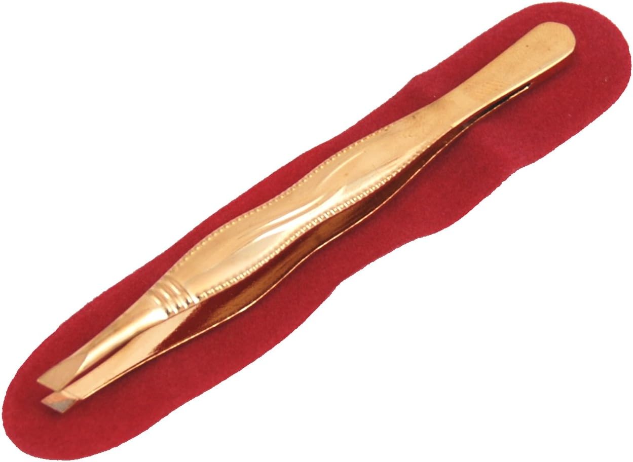 Creative Max Finest Gold Slant Tipped Tweezers with Case