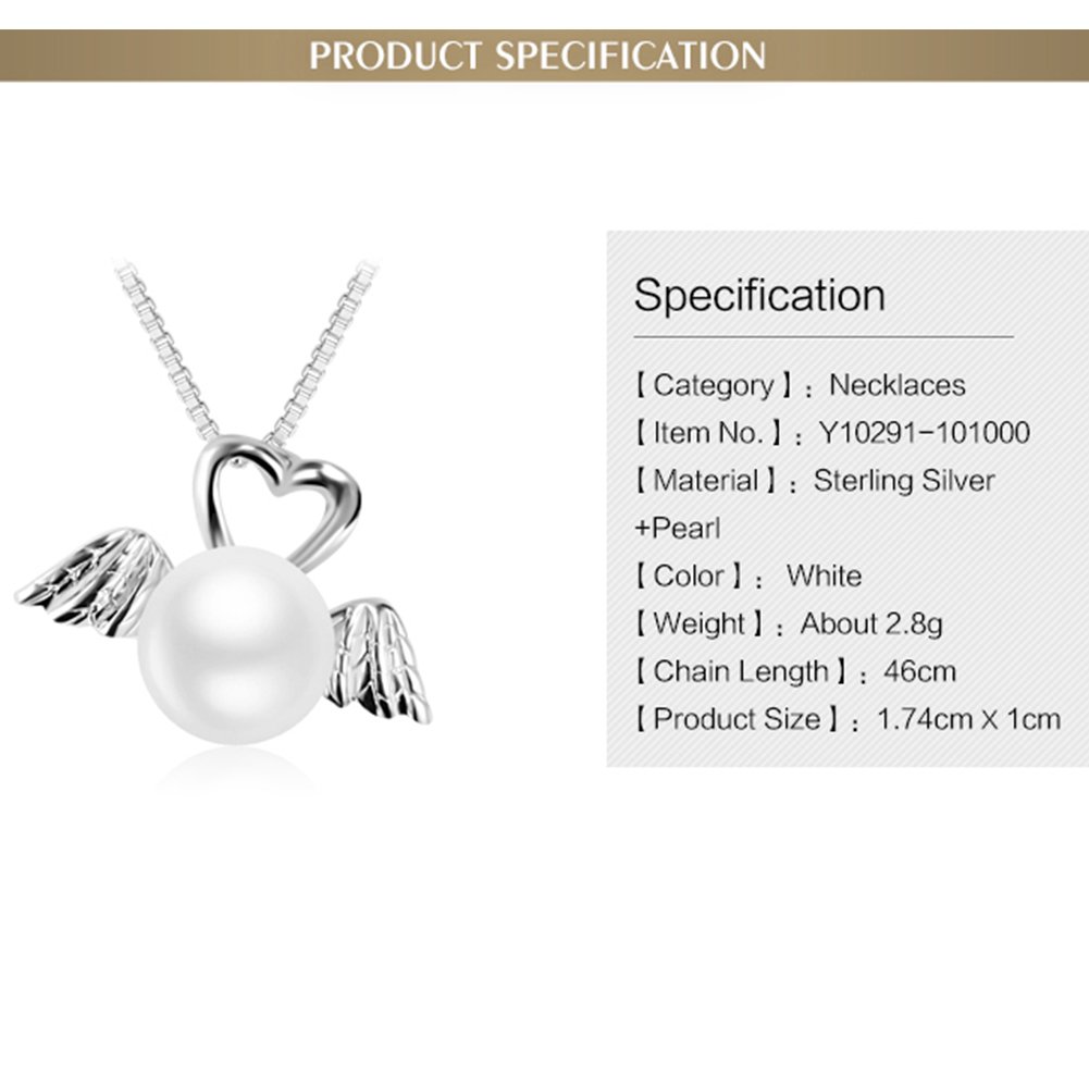 OUXi Sterling Silver Freshwater Look Pearl Pendant Necklace for Women