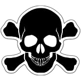 Skull and Cross Bones Vinyl Decal Sticker | Cars Trucks Vans Walls Laptops Cups | Black | 5.5 inches | KCD1277