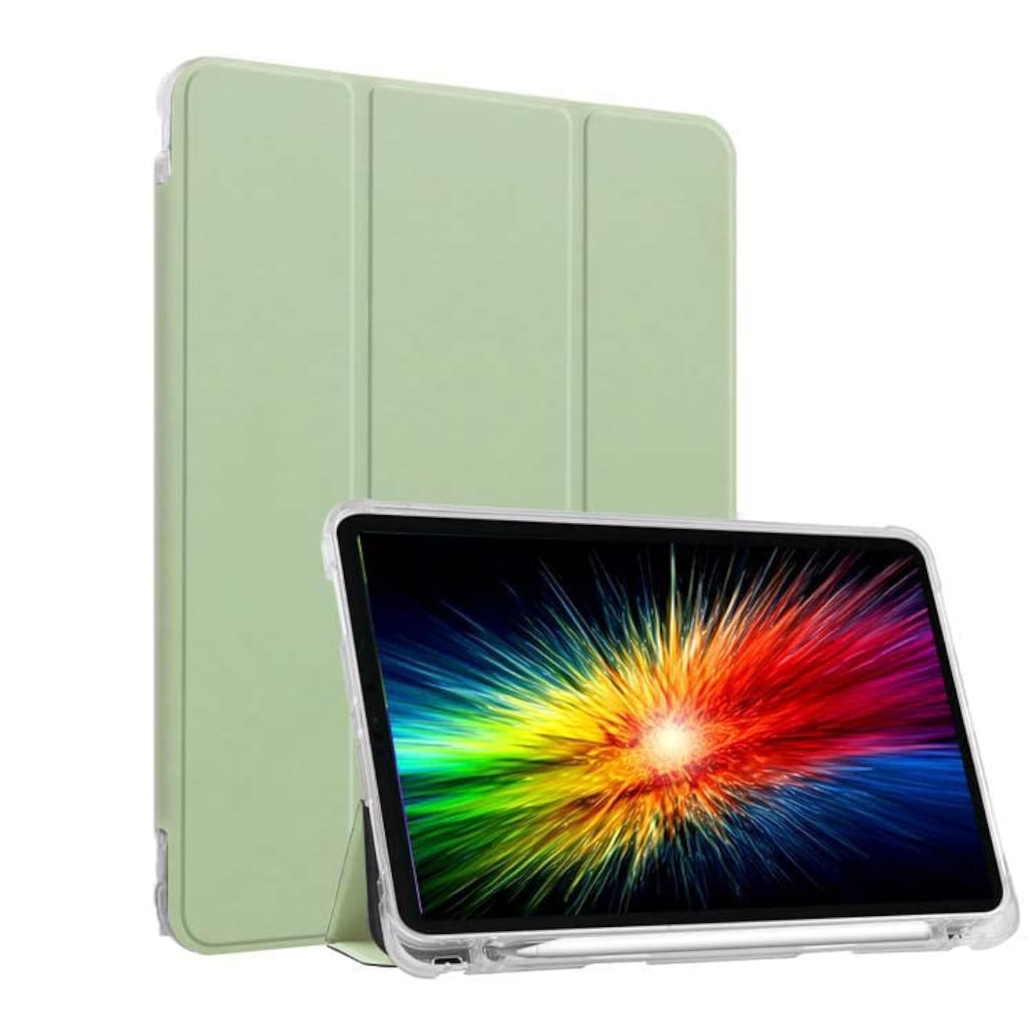 BXGH Case for iPad Pro 11 Inch 2022 (4th Generation)/2021 (3rd Generation)/2020 (2nd Gen), iPad Smart Case, Wake/Sleep Timer - Match Green