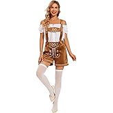 YTWS Women Oktoberfest Lederhosen Outfit German October Festival Costume