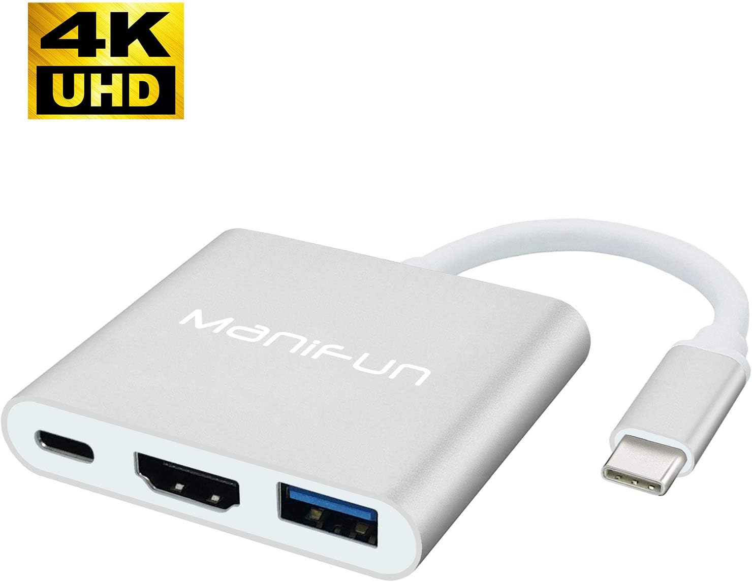 Pruthvik USB Type C to HDMI 4K+USB 3.0+USB C Adapter - Type C HDMI Multiport HDMI Converter for MacBook, Chromebook Pixel Devices and More USB C Devices to HDTV/Projector