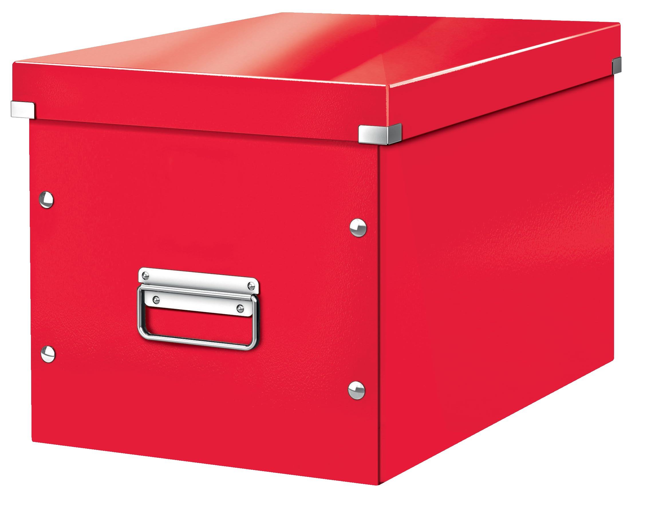 Leitz WOW Large Storage Box, Click and Store Range, Large Cube Storage Box, Red, 61080026