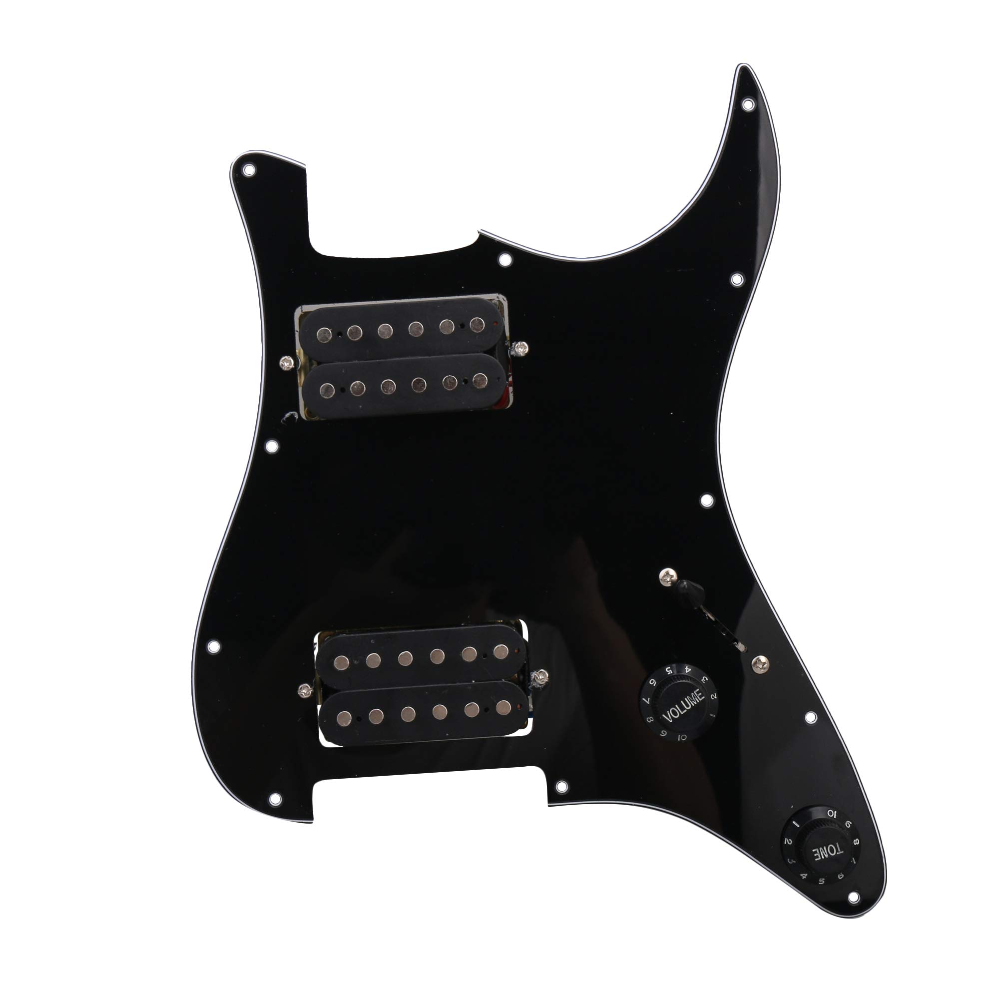 Yibuy 3Ply Black Loaded Pickguard HH Sets Dual Humbuckers for Electric guitar
