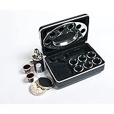 Broadman Legacy Portable Communion Set, 6 Glasses, Tray, Containers, Bottle | 6 Glasses, Stainless Steel Bread Container and Serving Tray, 100ml Juice Container, Anointing Oil Bottle