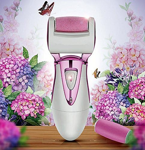 Wired Use electric pedicure tool foot Care Tool Professional Pedicure waterproof Regular Coarse ,Skin Remover Skin Care Feet Dead Cleansing Exfoliating With LED Rechargeable+ + 1 Roller Heads(Rose)