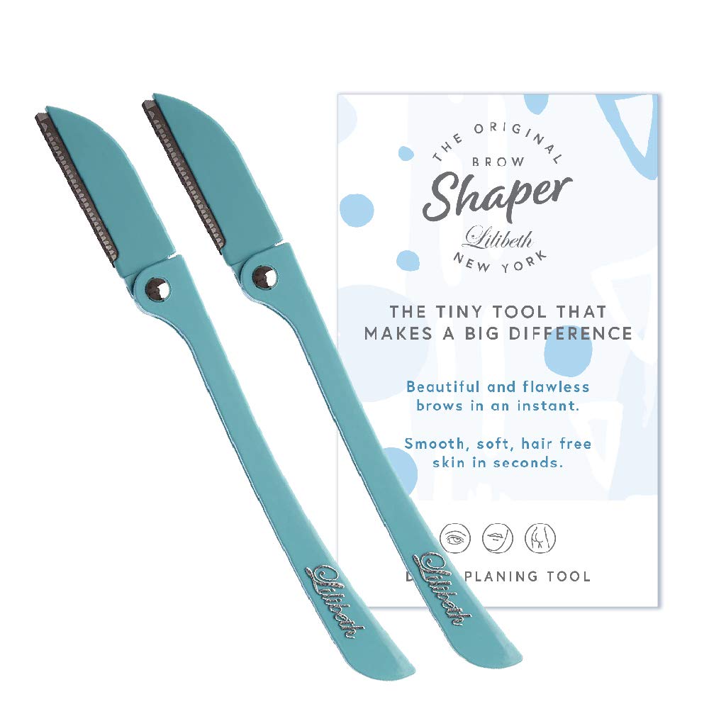 Lilibeth Brow Shaper - Dermaplaning Blades for Face - Face Shaver for Women - Dermaplaning Tool for Women - Pack of 2 Derma Blades (Aqua) โ image 1