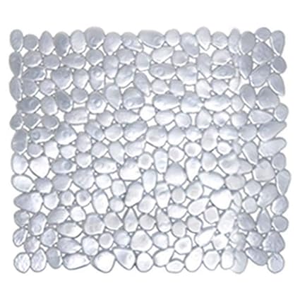 Tappeto Antiscivolo Doccia Vasca Bagno Pietre Argento