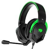 IMYB A88 Gaming Headset with Microphone, Stereo Wired Noise Cancelling Over-Ear Headphones with Mic for Pc, Ps5, Xbox One Series X/s, Ps4, Computer, Laptop, Mac, Nintendo, Gamer (Green)