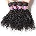 UNICE Human Hair Bundles Curly 18 20 22 inch 100% Unprocessed Malaysian Virgin Weave 3 Bundle Real Natural Black Human Hair Extensions 1B Natural Black Color for Women