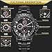 SONGDU Men's Sport Chronograph Black Quartz Watch with Stainless Steel Bracelet