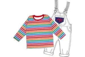 PATCHUPS Costume for Kids Stripe Shirt & Good Guys Patch Set Baby Boys Girls T-Shirts Cosplay Halloween Party Favors Gifts