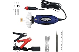 jovant Electric Chainsaw Sharpener kit， Chainsaw Chain sharpener12V,DC 55W 25000PRM,with 5 Alloy Grinding Stones,File, Depth Gauge, Alligator Battery Clips, Angle Adjustment Guide, (ETJ00701)