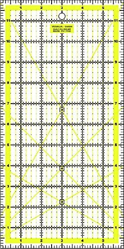 '12 x 6 Inches Patchwork Quilting Ruler Acrylic Transparent yellow