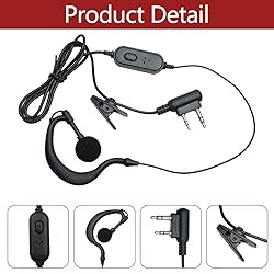 BAOFENG Walkie Talkie Earpiece with Mic 2 Pin K