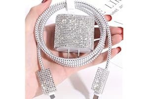 Shiny Diamond Phone Charger Accessory, Rhinestone Data Cable Protector & Charger Head Protector Cover，for iPhone 18W/20W Acce