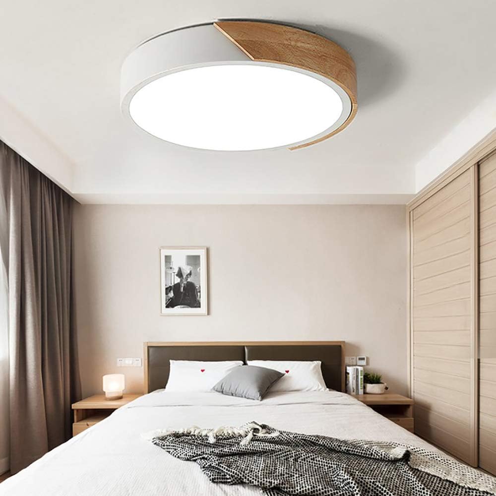 EDISLIVE LED Ceiling Light Dimmable, Modern Flush Ceiling Lights Fitting, Wood Ceiling Lighting for Living Room Bedroom Kitchen Lounge Hallway
