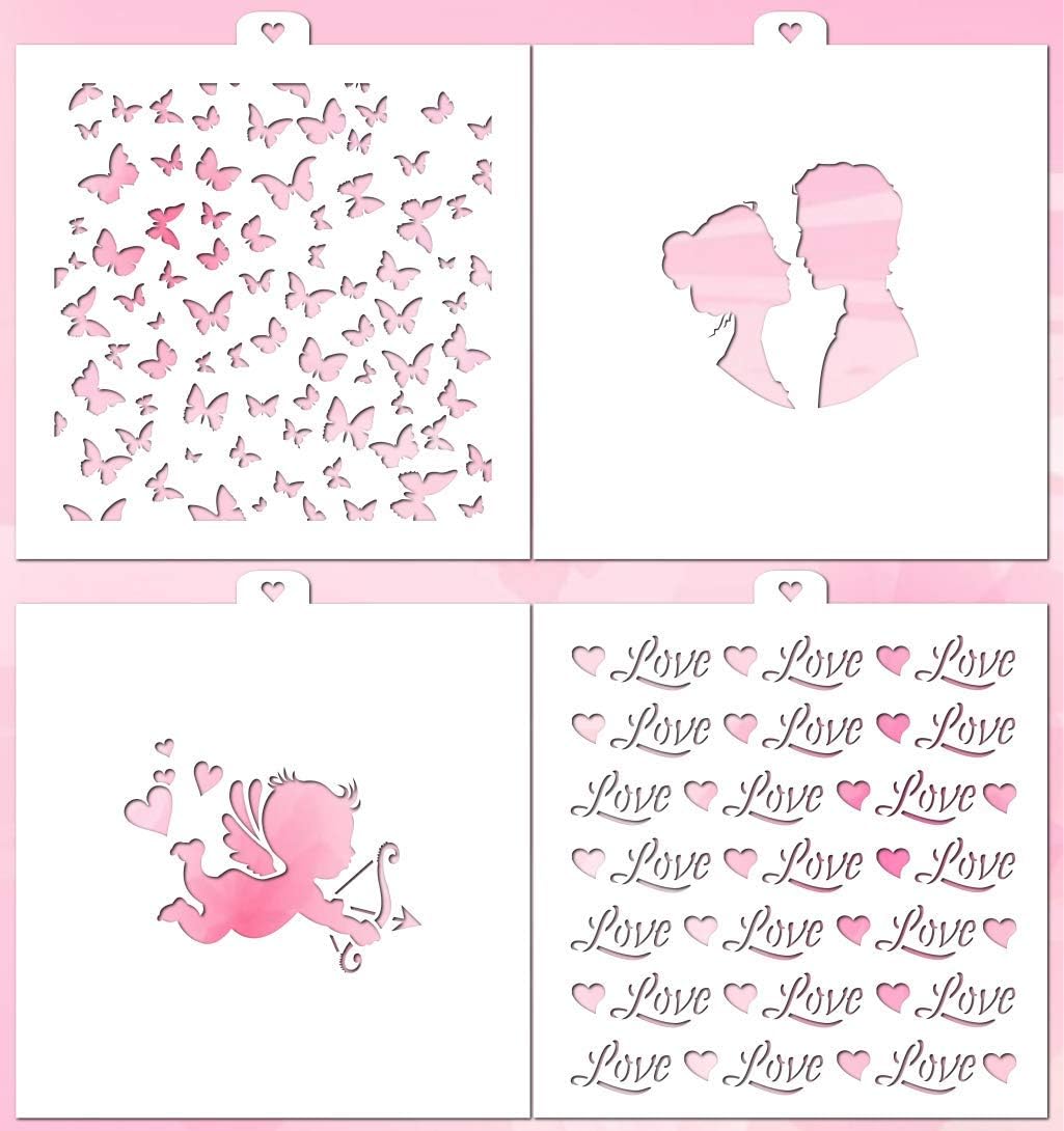 Cookie Stencil Set Love, 4 pcs