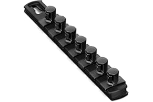 Ernst Manufacturing 8-Inch Socket Organizer with 7 1/2-Inch Twist Lock Clips, Black