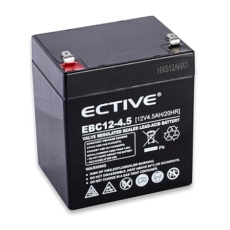 ECTIVE EBC-Serie | Zyklenfester 12V Bleiakku | 5 Varianten: 1,3Ah – 7,2Ah |Wartungsfreier Blei-AGM-Akku, Blei-Vlies-Akku, AGM