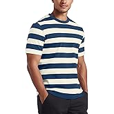 Zengjo Mens Striped Shirt Short Sleeve Crewneck Casual Tri-Blend T-Shirts Regular Fit Textured Stripe Tee