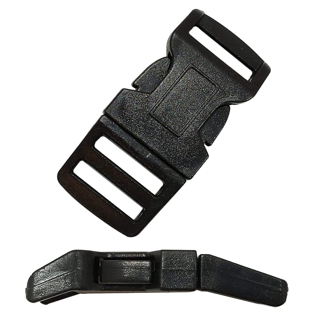 JYC CREATIVE Pack of 12 Arched Brooch, Choose Size and Colour, Plastic Buckles, Polypropylene Clasp, Backpack Closure and Washer, Bag Closure, Backpack Closure, (12 x 15 mm, Arched Black)